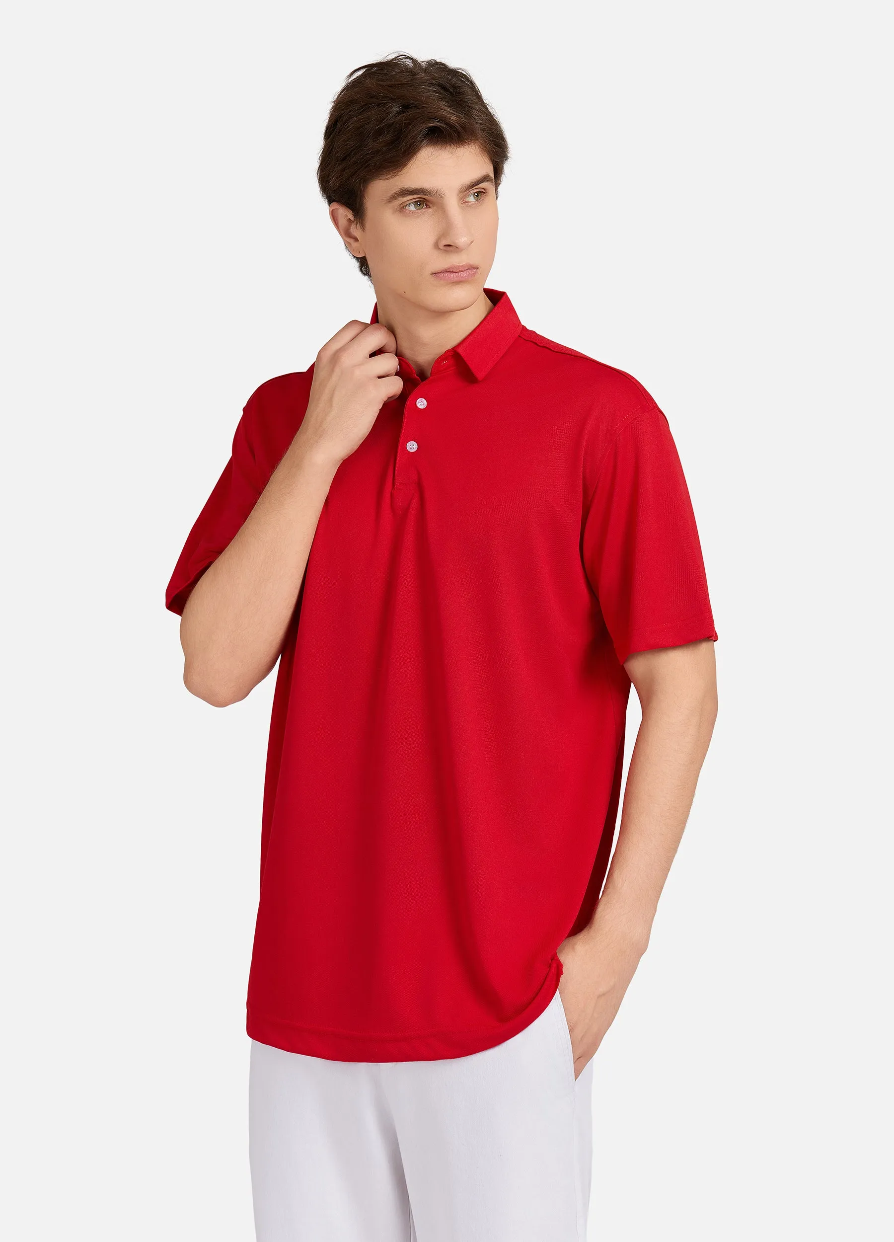 1PA1 Men's Short Sleeve Polo Shirts Moisture Wicking Quick Dry Golf Shirts