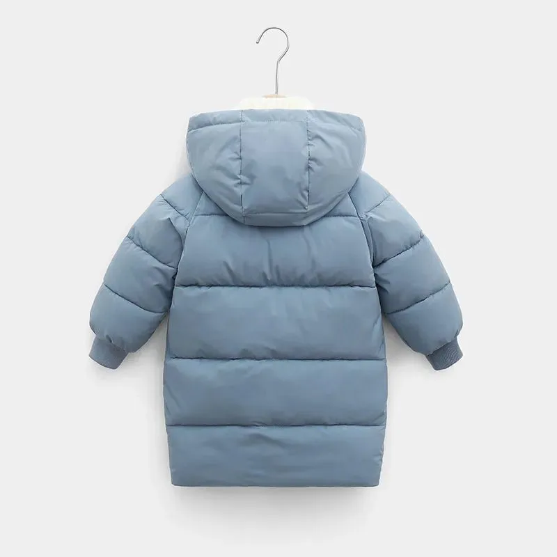 2-12Y Kids Children's Down Outerwear Winter Clothes Teen Boys And  Girls ,  Thicken Warm Long  Jackets