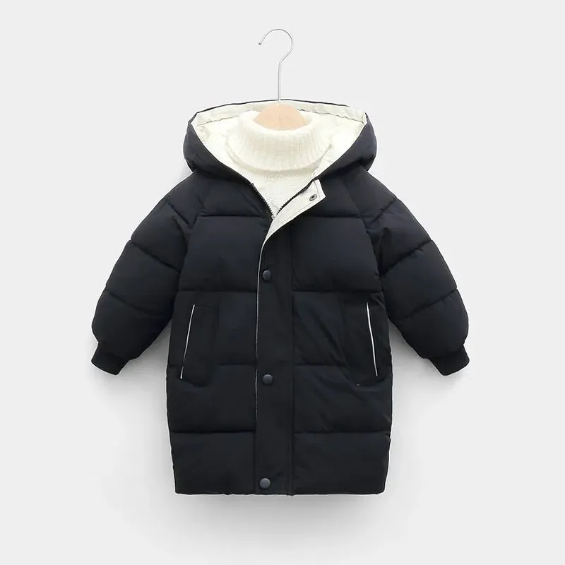 2-12Y Kids Children's Down Outerwear Winter Clothes Teen Boys And  Girls ,  Thicken Warm Long  Jackets