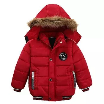 2-6 Years Autumn Winter Boys Jacket Warm Fur Collar Fashion Baby Girls Coat Hooded Zipper Outerwear Birthday Gift Kids Clothes