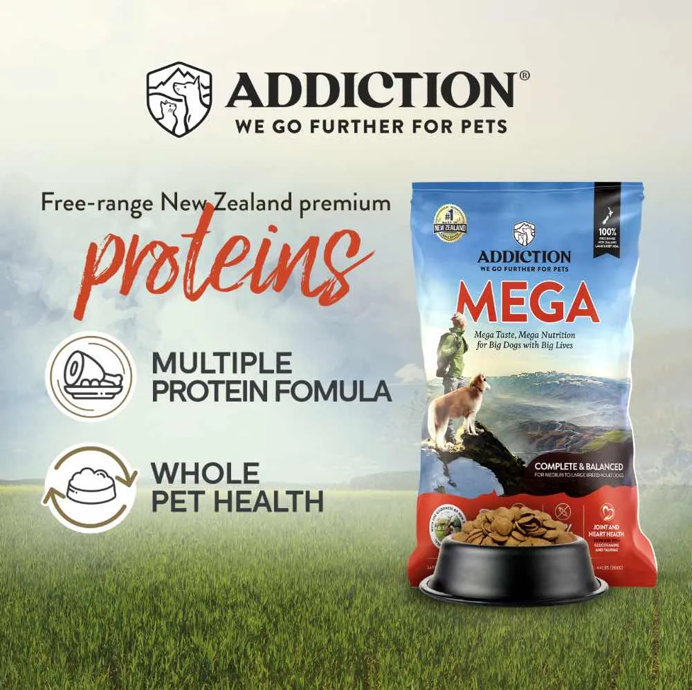 30% OFF: Addiction Mega Grain Free Dry Dog Food 44lb (20kg)