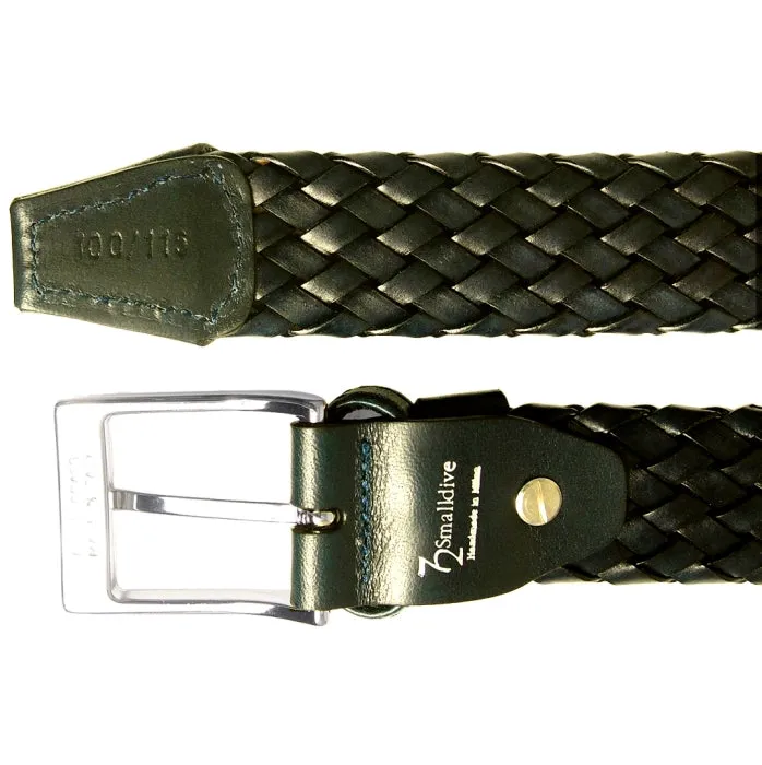 34 mm Weave Leather Belt Black