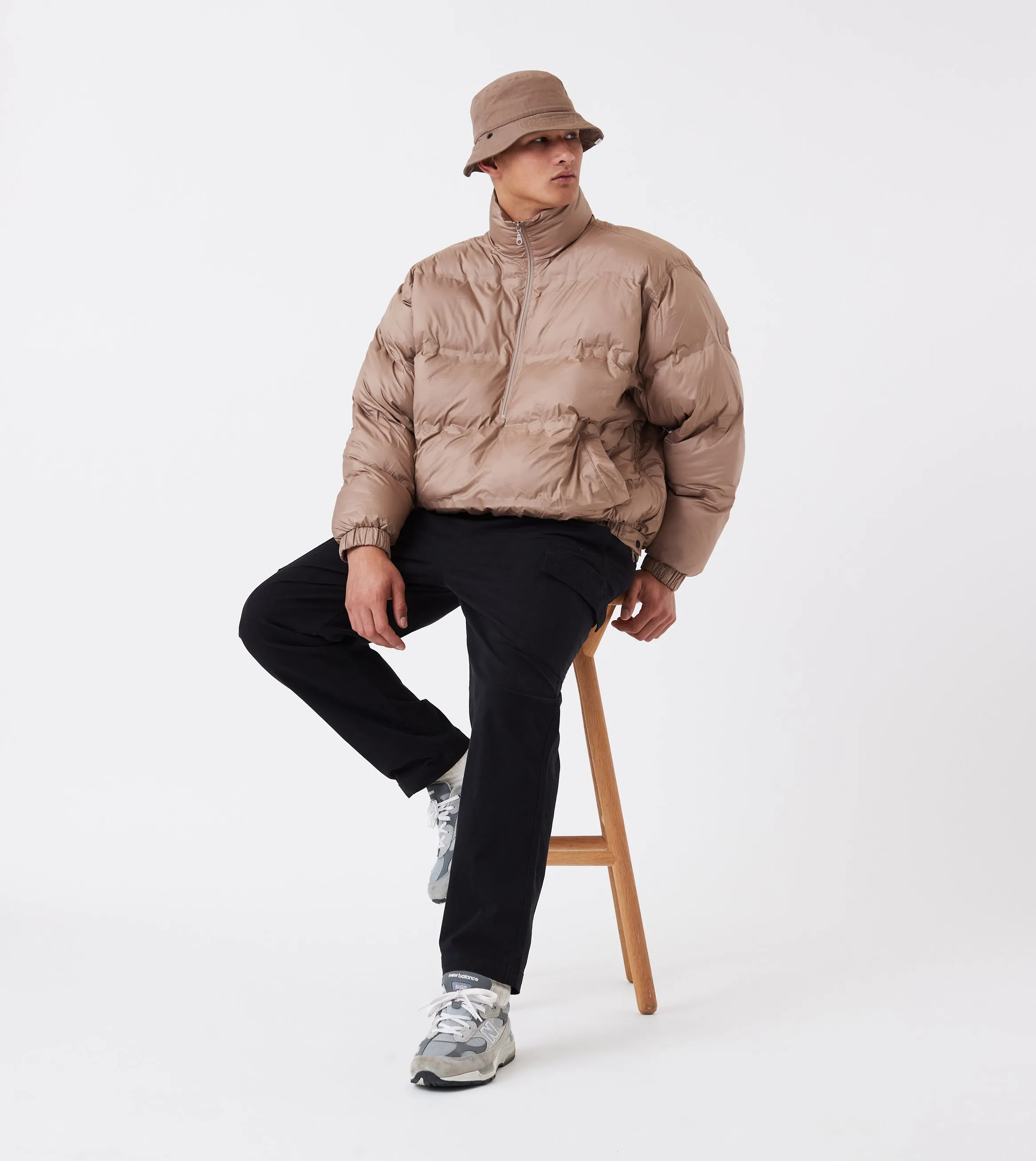 3/4 Puffer Jacket Dk Tan