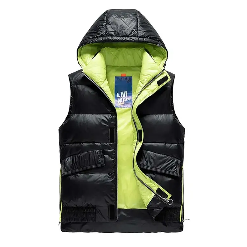 90% Duck Down Jacket Men Autumn Winter Men Plush Thick Warm Down Vest Men Windproof Lightweight Down Vest Jacket Men Hooded Coat