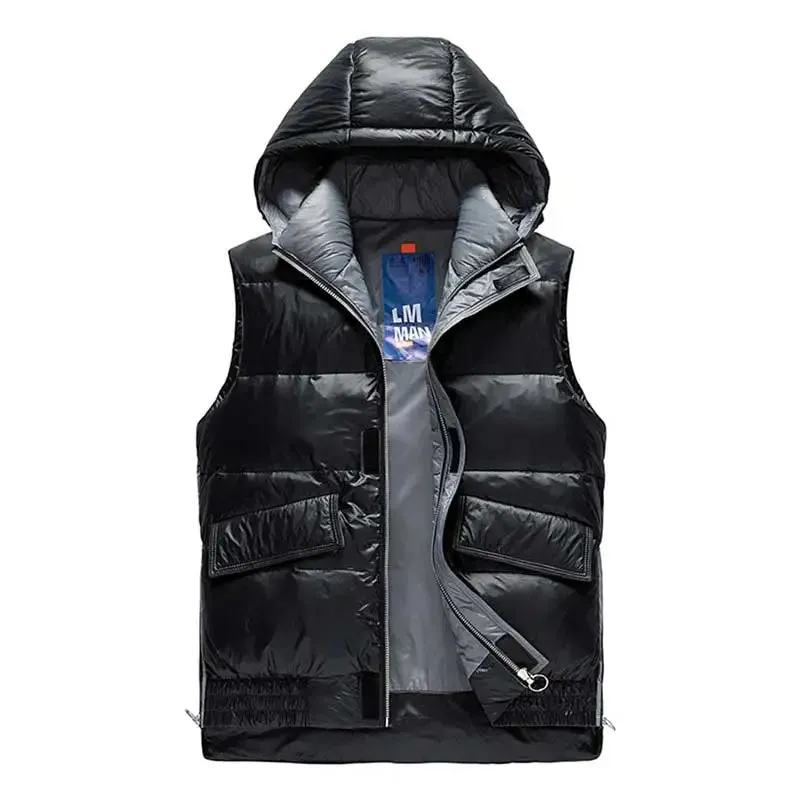 90% Duck Down Jacket Men Autumn Winter Men Plush Thick Warm Down Vest Men Windproof Lightweight Down Vest Jacket Men Hooded Coat