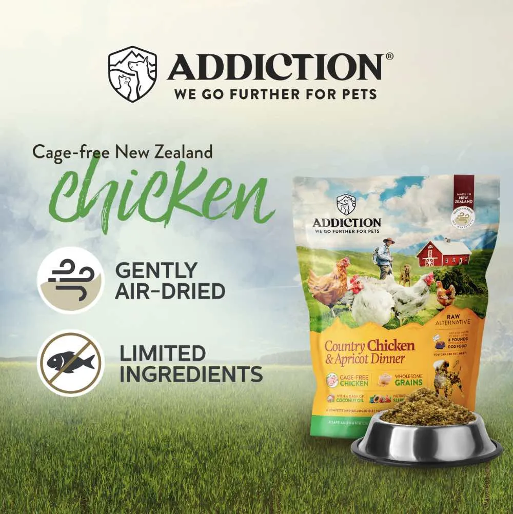 Addiction Country Chicken & Apricot Dinner Raw Alternative Dog Food 2lb