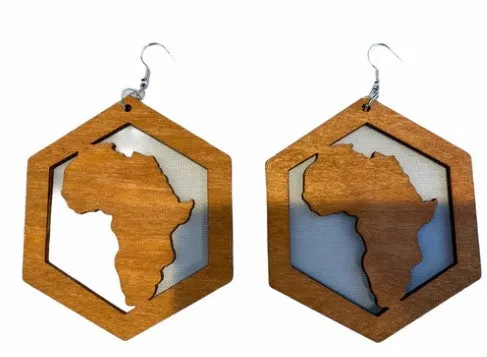 Africa within Hexagon earrings (3 colors)  | Africa shaped | African | Natural hair | Afrocentric | jewelry