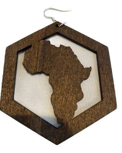 Africa within Hexagon earrings (3 colors)  | Africa shaped | African | Natural hair | Afrocentric | jewelry