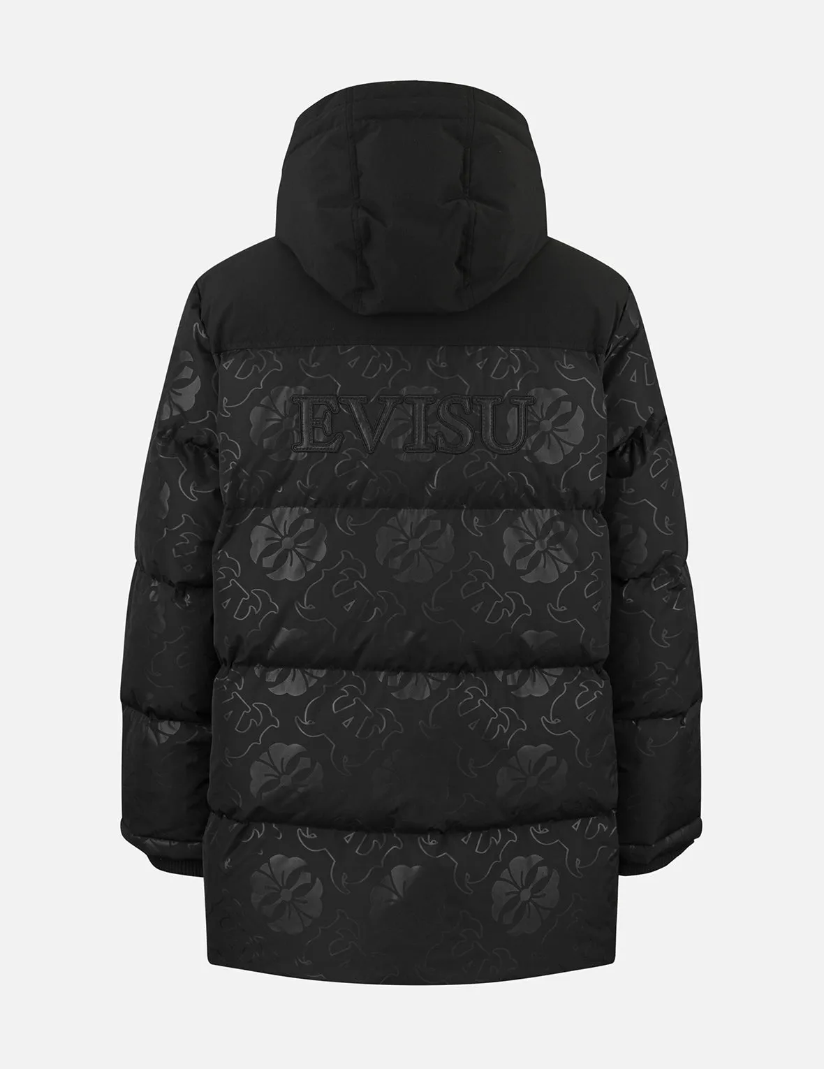 Allover Heat Seal Print and Logo Appliqué Regular Fit Down Coat