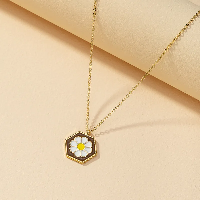 Alloy Floral Collarbone Necklace - Vienna Verve Collection