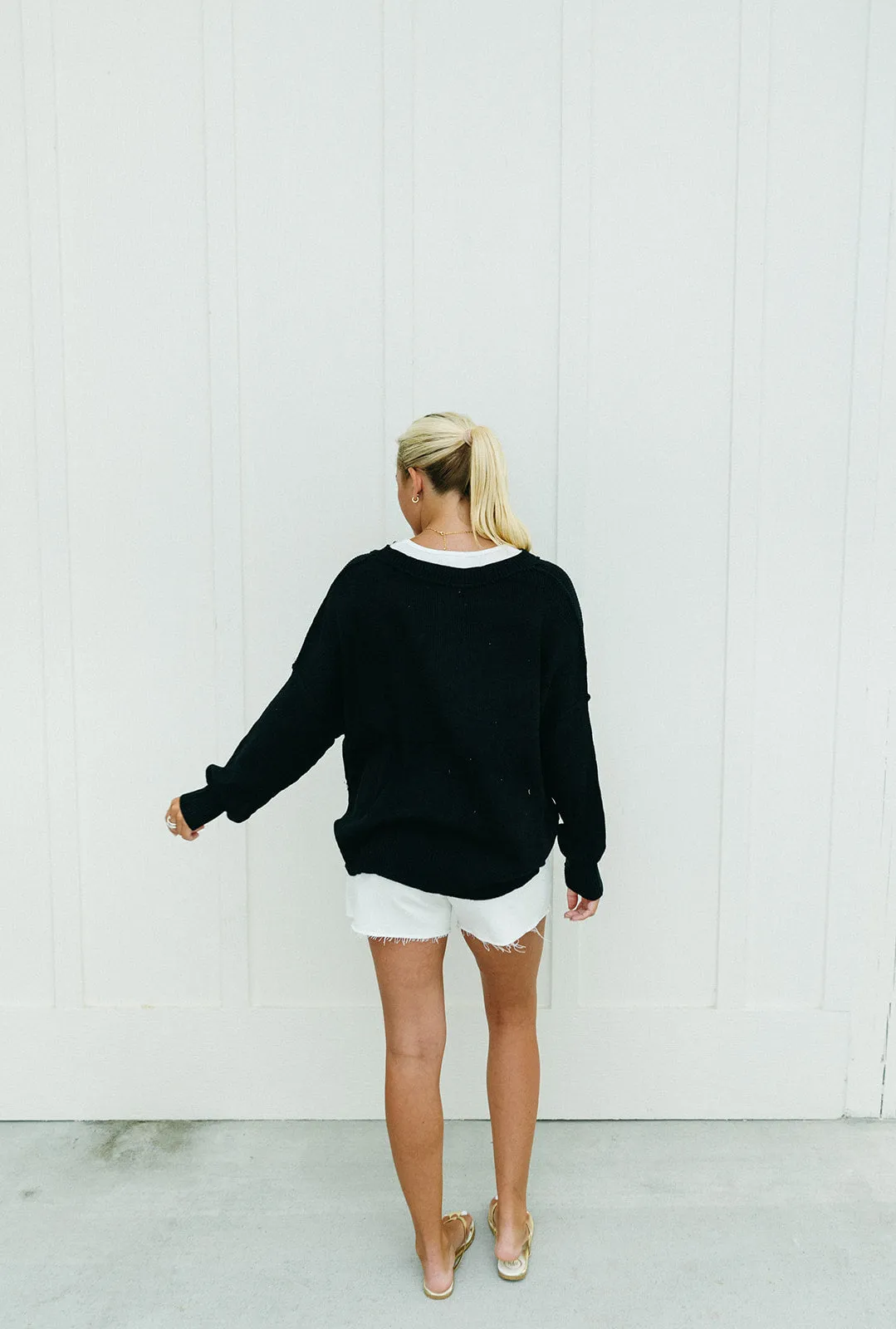 American Flag Lightweight Sweater - Black