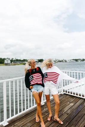 American Flag Lightweight Sweater - Ivory