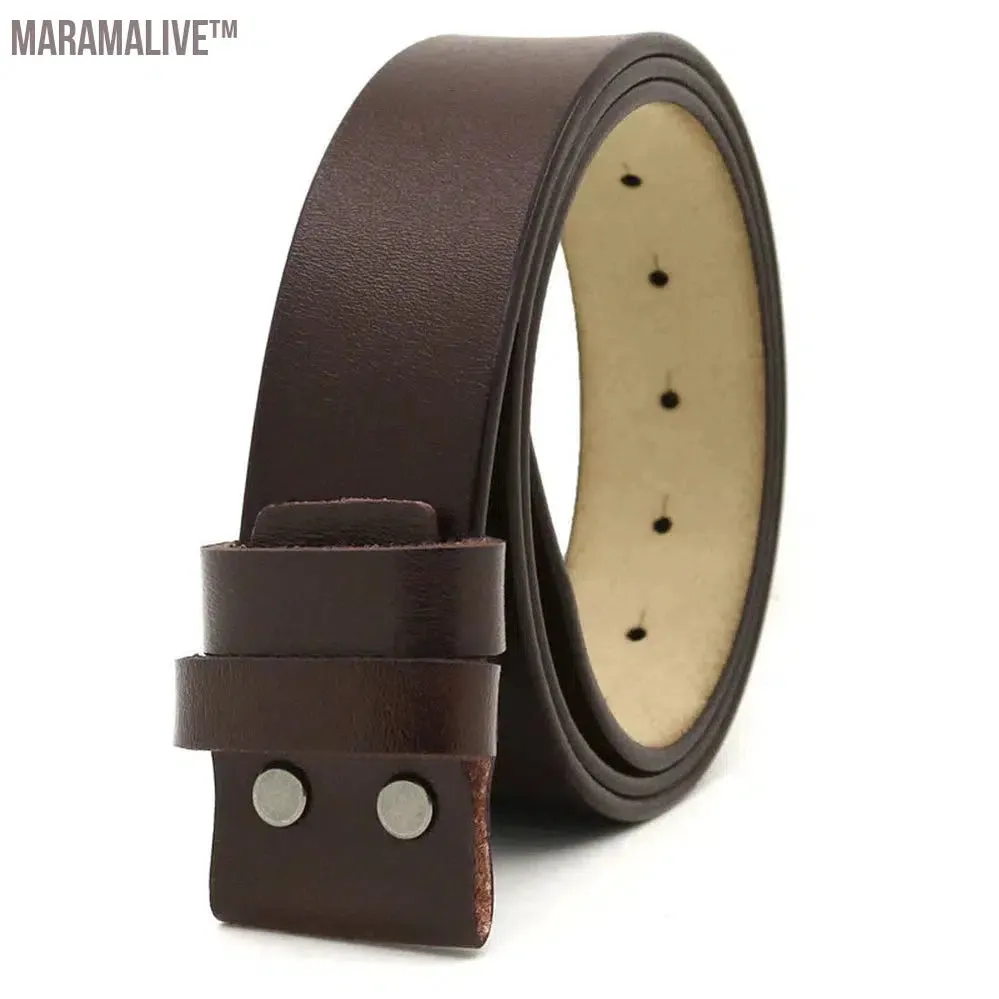 Antique Cowhide Men's Belt 120*3.8cm No Buckle Black Brown Colorful Short Stylish Eye Catching