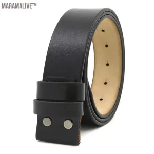 Antique Cowhide Men's Belt 120*3.8cm No Buckle Black Brown Colorful Short Stylish Eye Catching