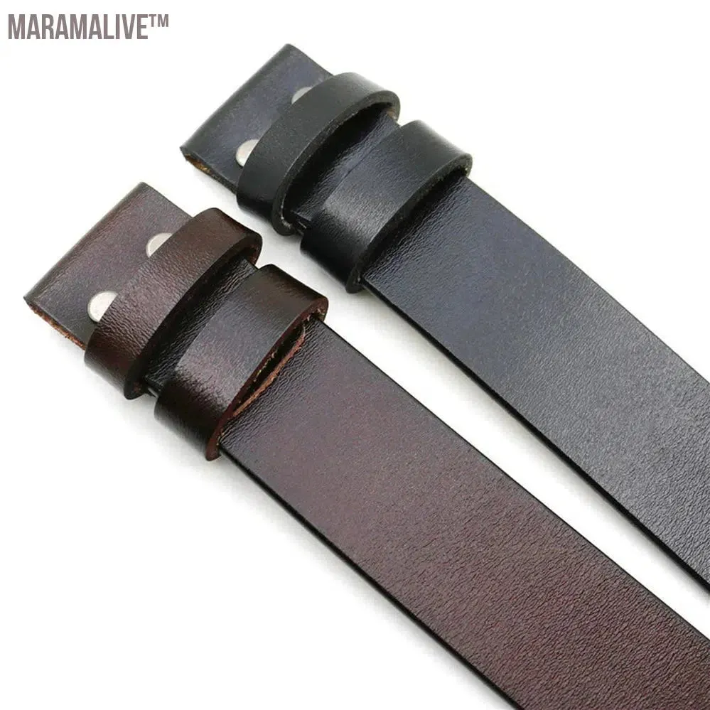 Antique Cowhide Men's Belt 120*3.8cm No Buckle Black Brown Colorful Short Stylish Eye Catching