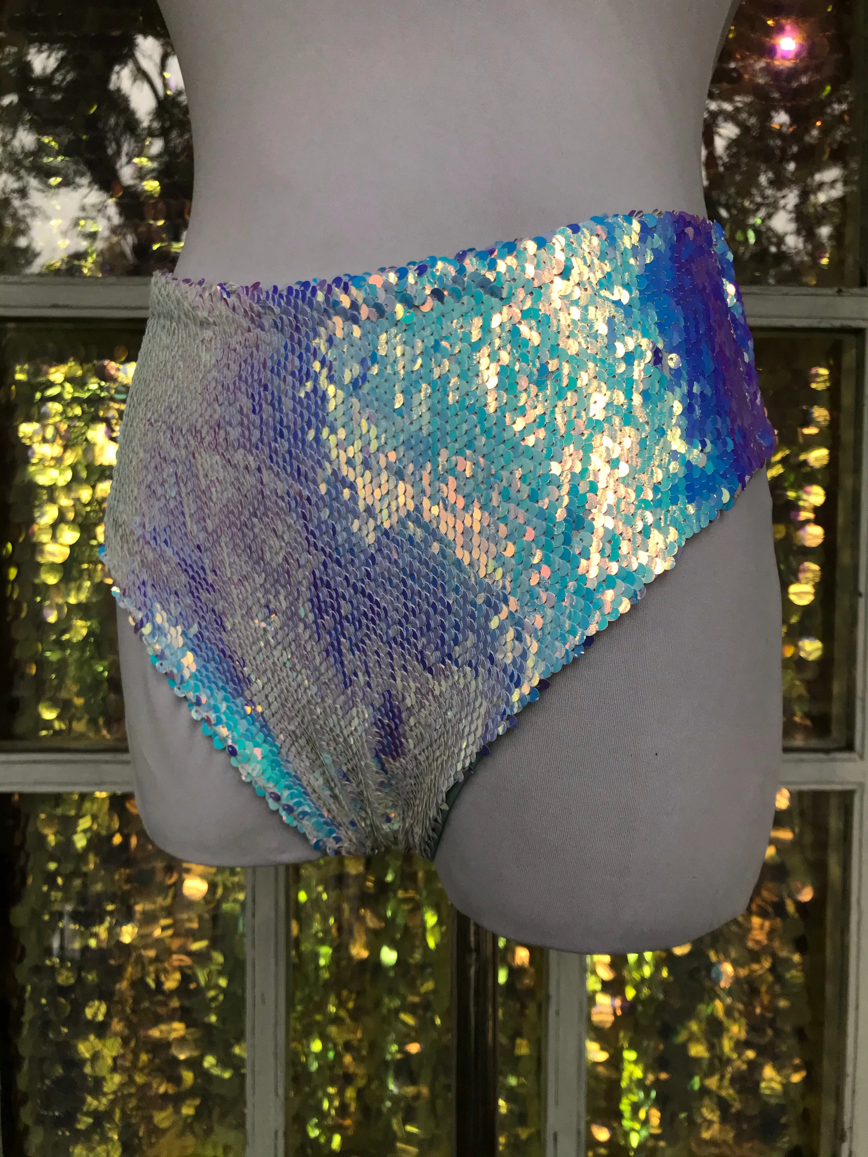 Aqua Unicorn Gemini Sequin Siren Shorts | MTO