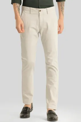 Astral Cream Plain Slim Fit Chinos