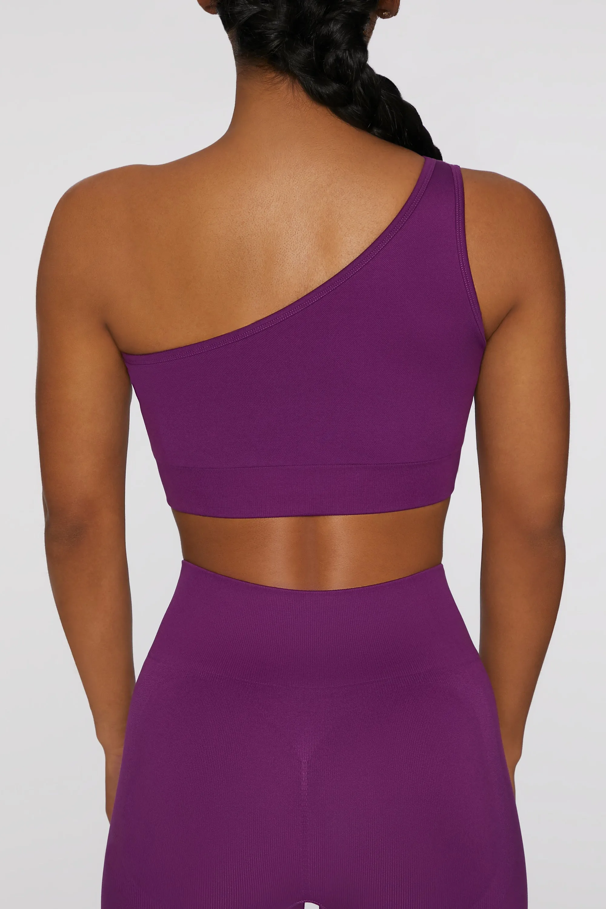 Asymmetric Crop Top in Dark Purple