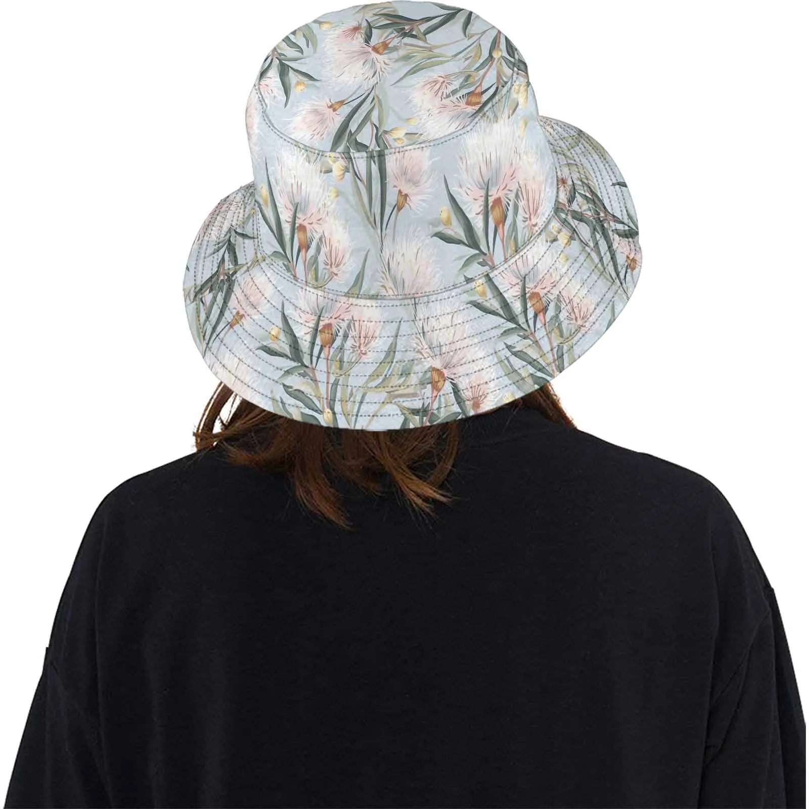 Australian Floral Blue  Unisex Summer Single-Layer Bucket Hat