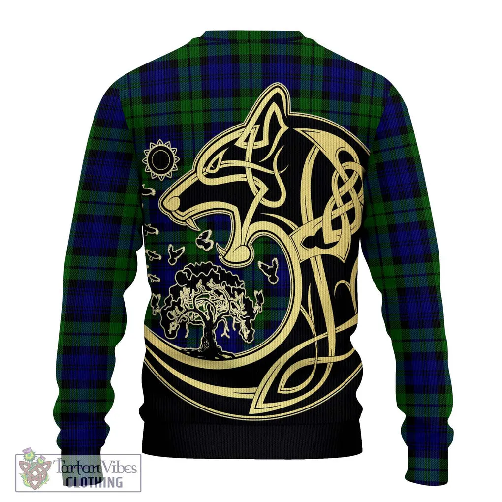 Bannatyne Tartan Ugly Sweater with Family Crest Celtic Wolf Style