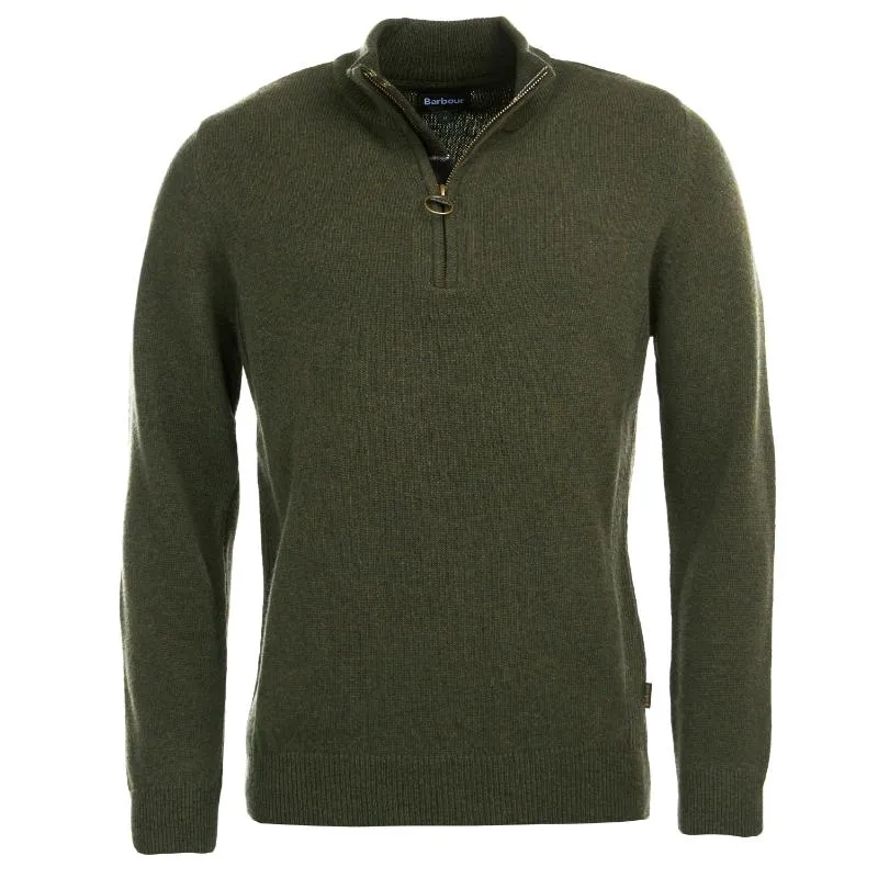 Barbour Holden Half Zip Knitted Mens Jumper - Olive Marl