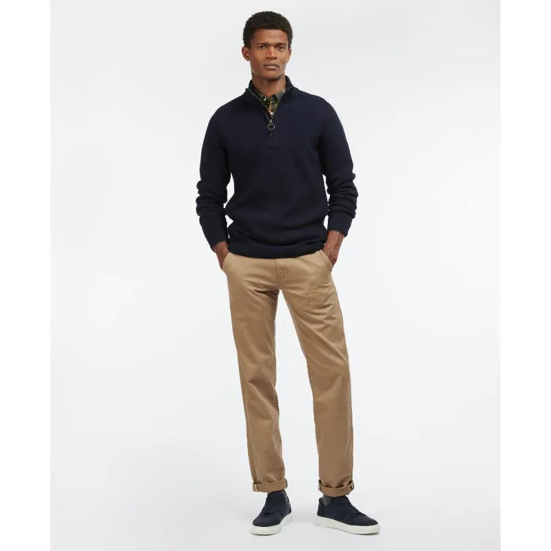 Barbour Holden Half Zip Lambswool Knit Mens Jumper - Navy