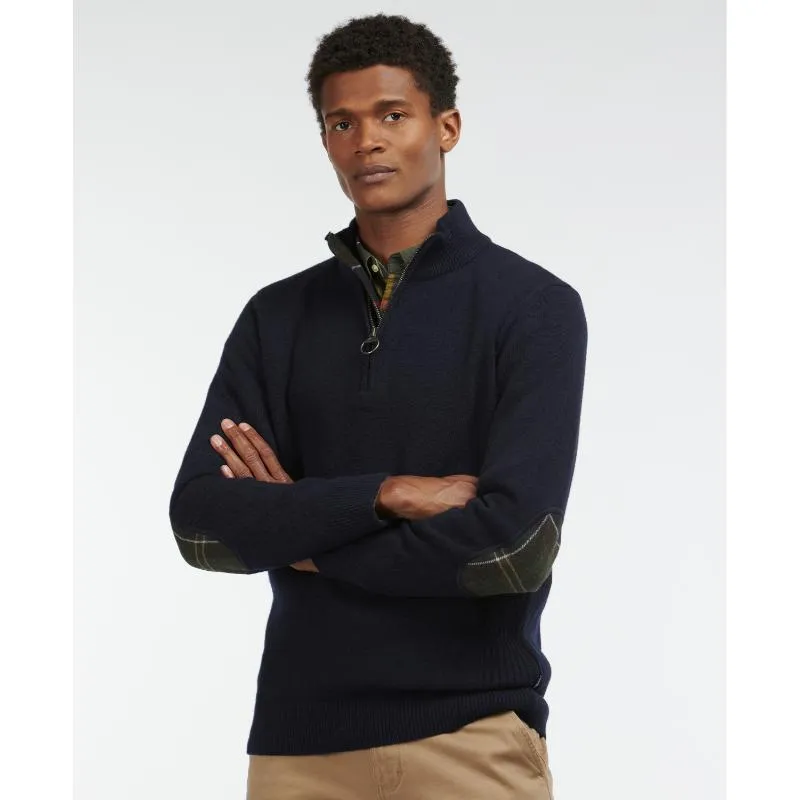 Barbour Holden Half Zip Lambswool Knit Mens Jumper - Navy