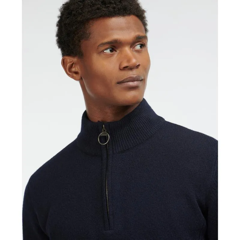 Barbour Holden Half Zip Lambswool Knit Mens Jumper - Navy