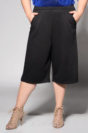 Basic Culottes with Side Pockets - Black - REE