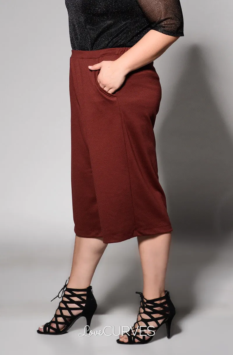 Basic Culottes with Side Pockets - Deep Sanguine - REE