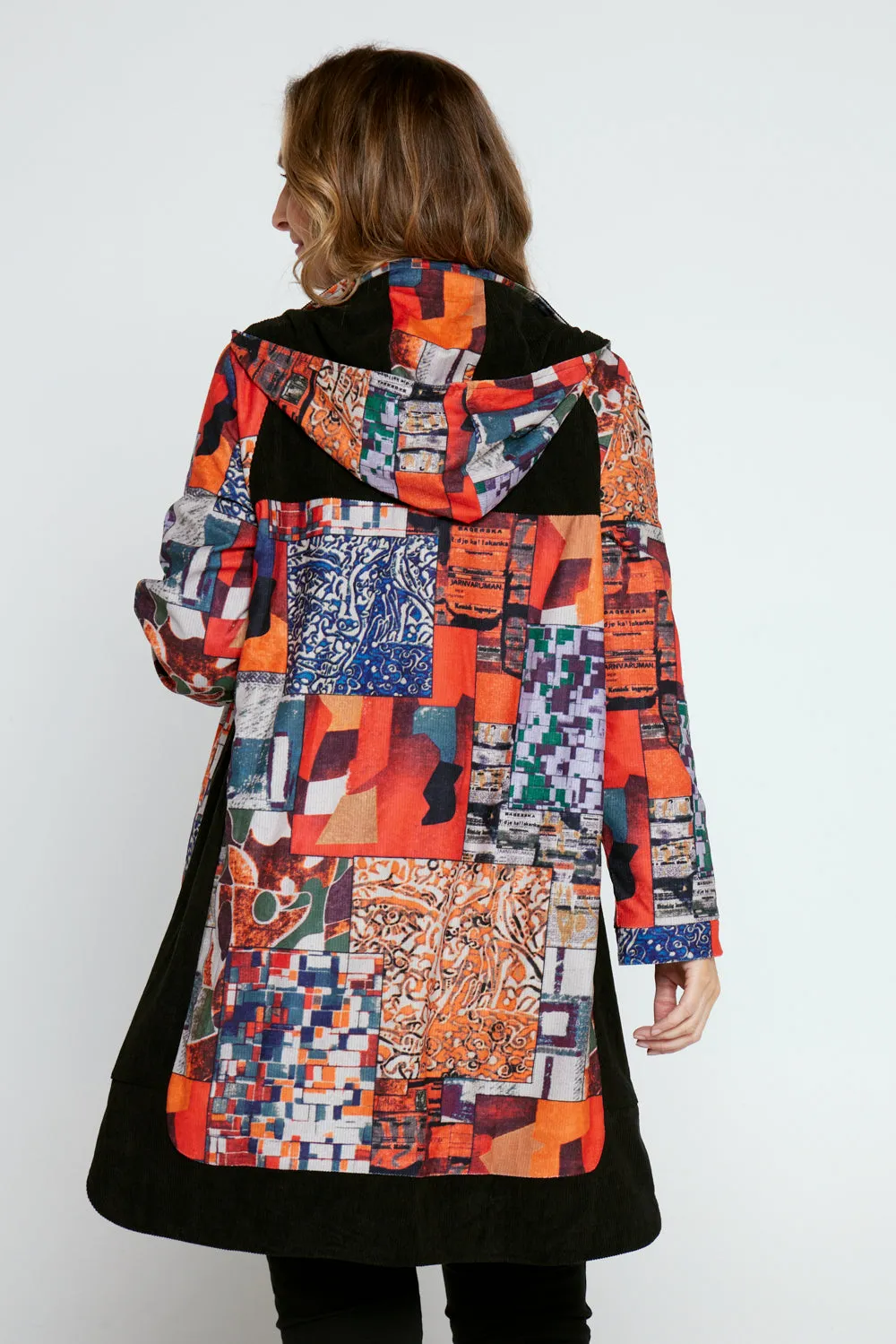 Bicheno Corduroy Coat - Retro Patchwork