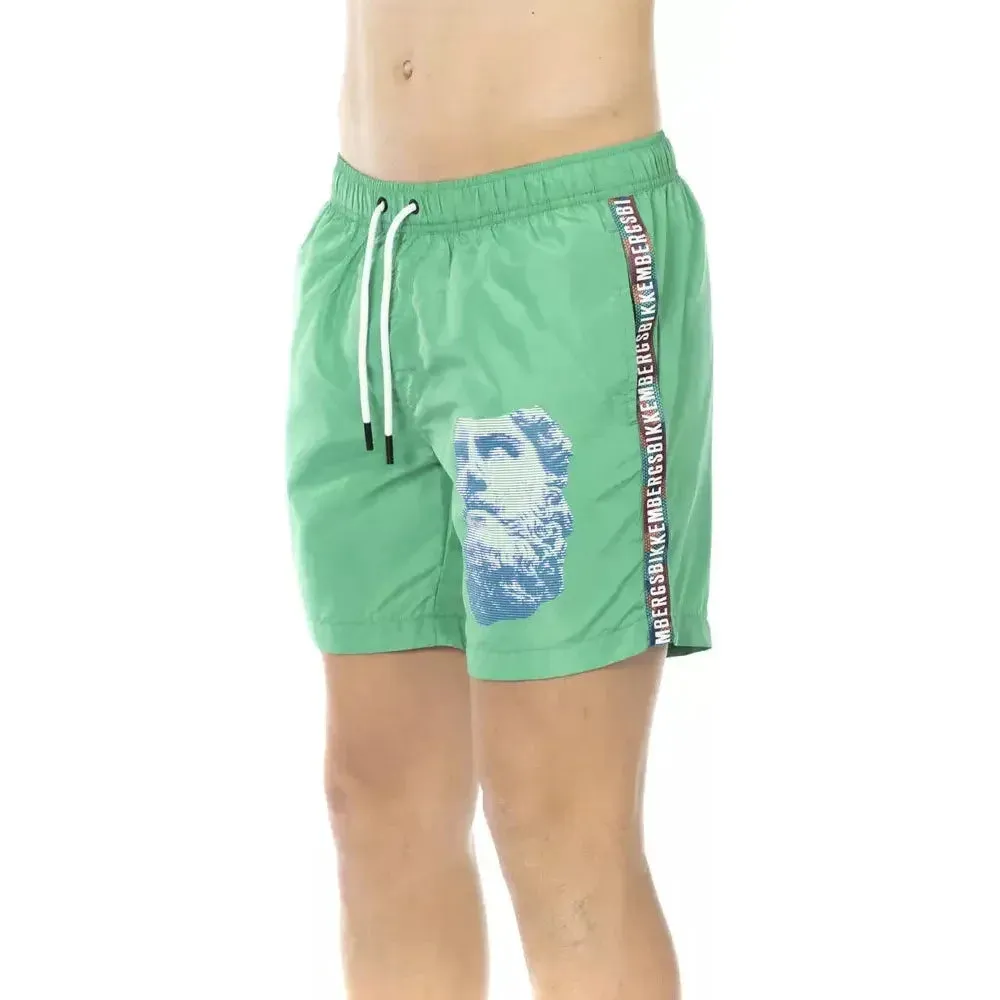 Bikkembergs Green Polyester Men Swim Short