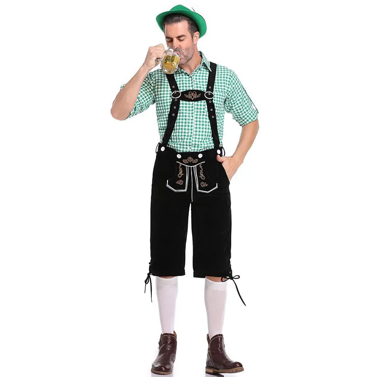 Black and Green Men's Lederhosen OCM40