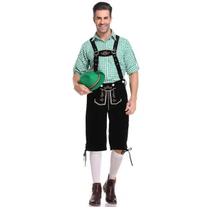 Black and Green Men's Lederhosen OCM40