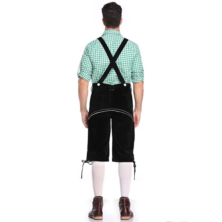 Black and Green Men's Lederhosen OCM40