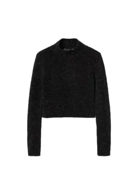 BLACK LUREX CROP SWEATER