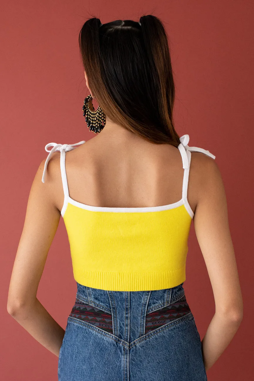 Blazing Yellow Peachskin Crop Camisole