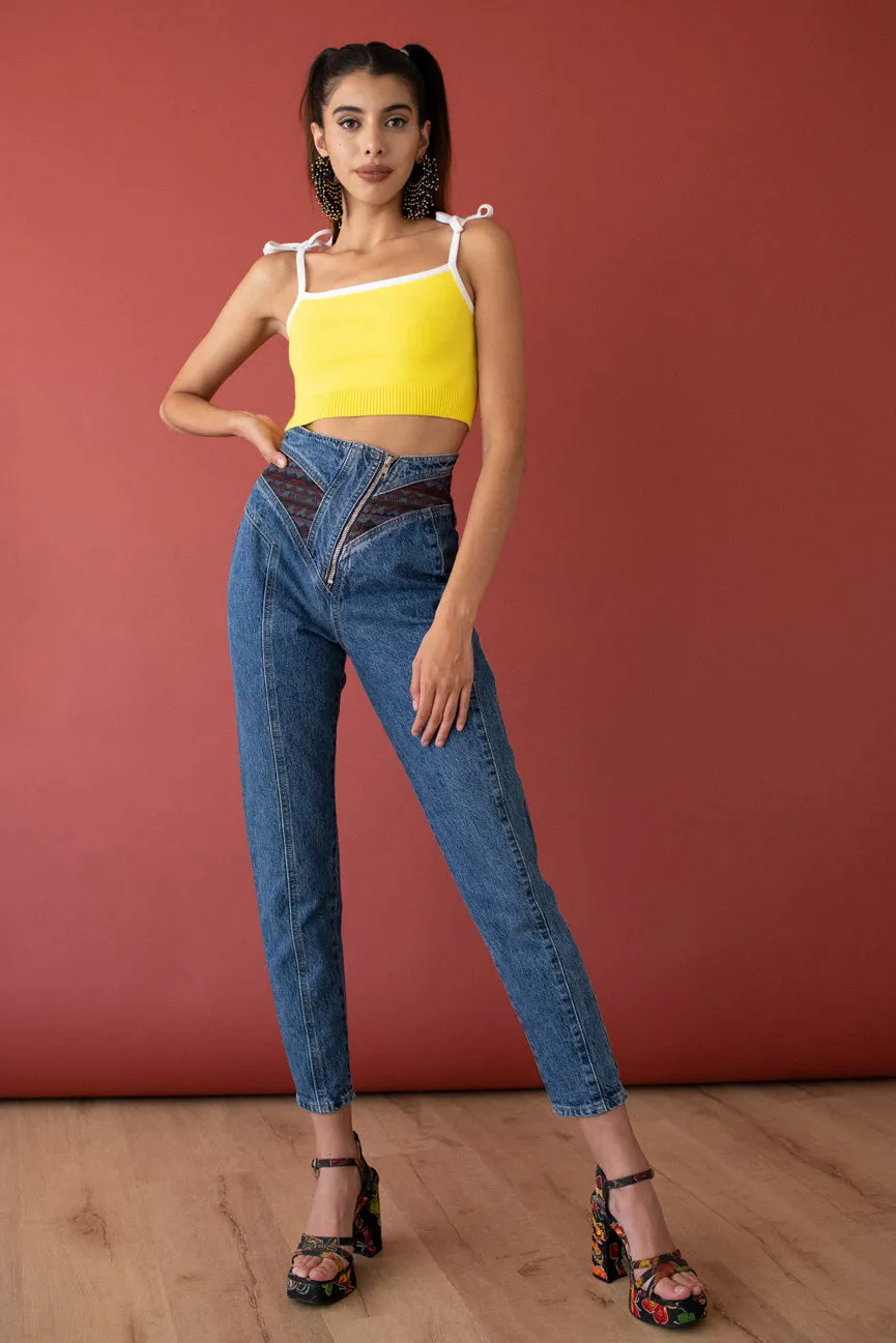 Blazing Yellow Peachskin Crop Camisole