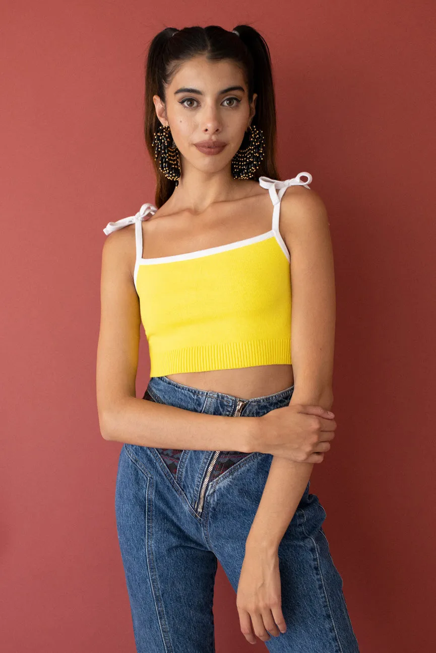 Blazing Yellow Peachskin Crop Camisole