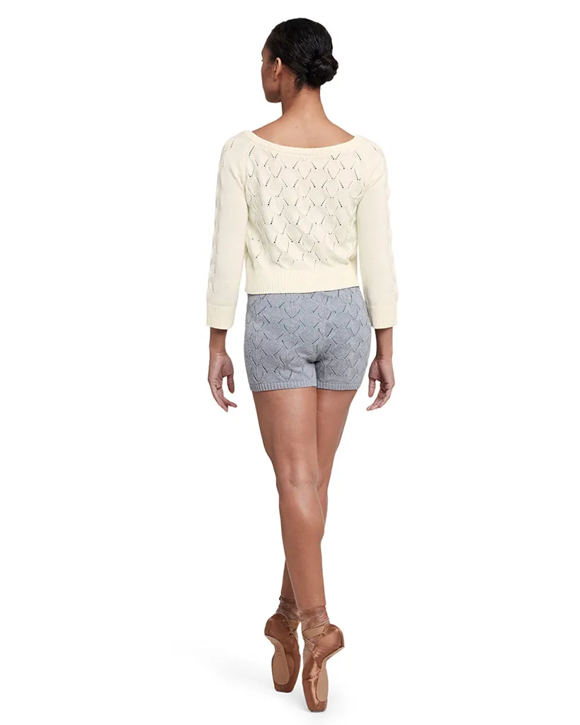 Bloch Viola V Neck Knitted 3/4 Sleeve Cropped Sweater - Z5206 Womens