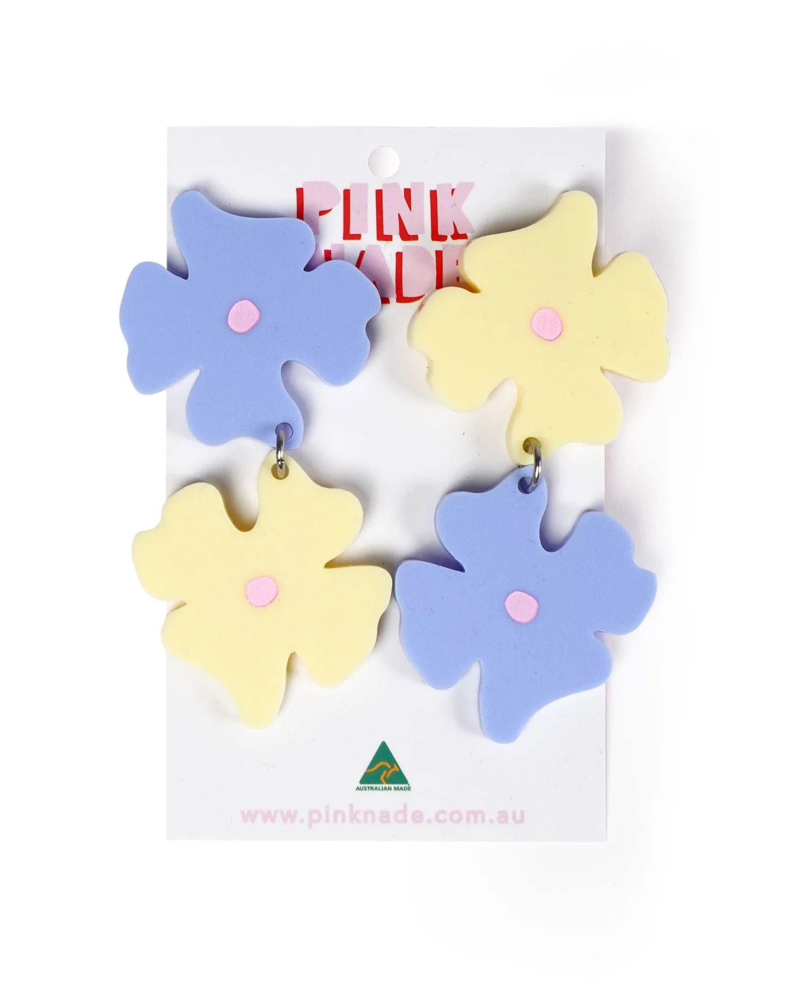 Blue & Yellow Blossom Dangle Earrings