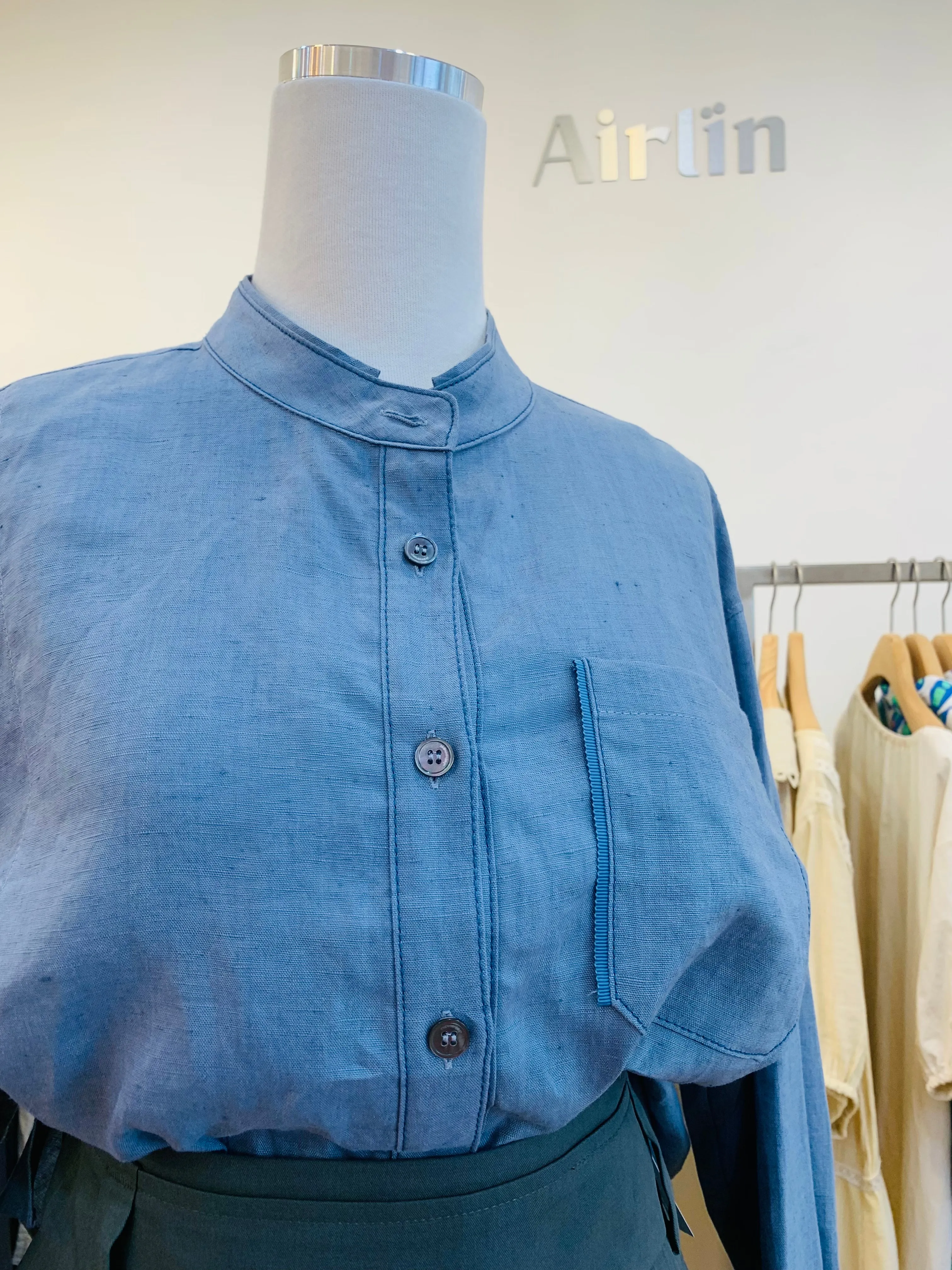 Blue Ocean Casual Blouse 100% Linen