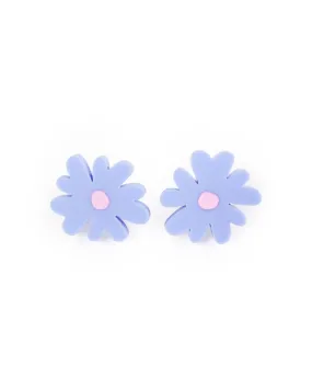 Blue Small Blossom Stud Earrings