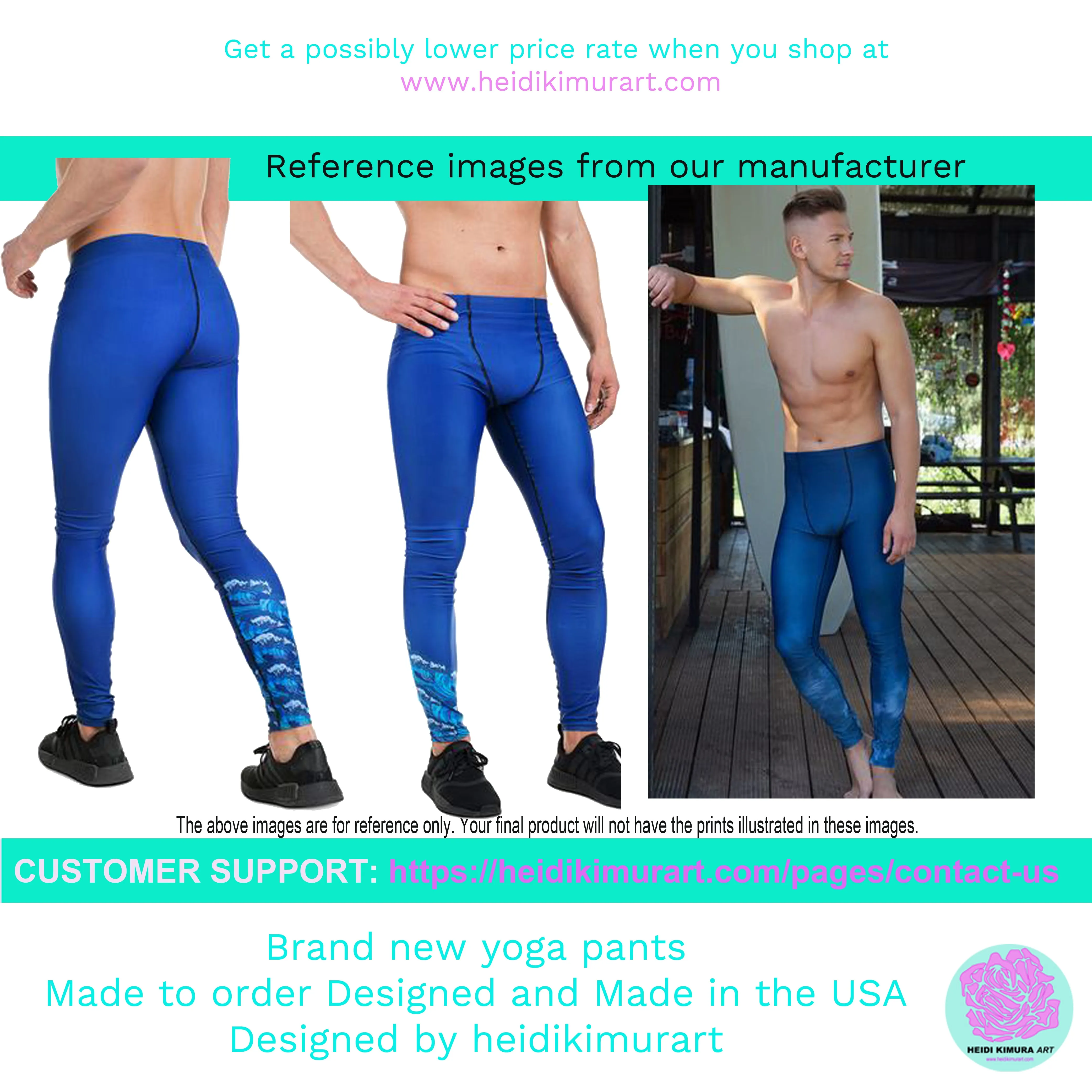 Blue Swirl Men's Leggings, Abstract Meggings Run Compression Tights-Made in USA/EU