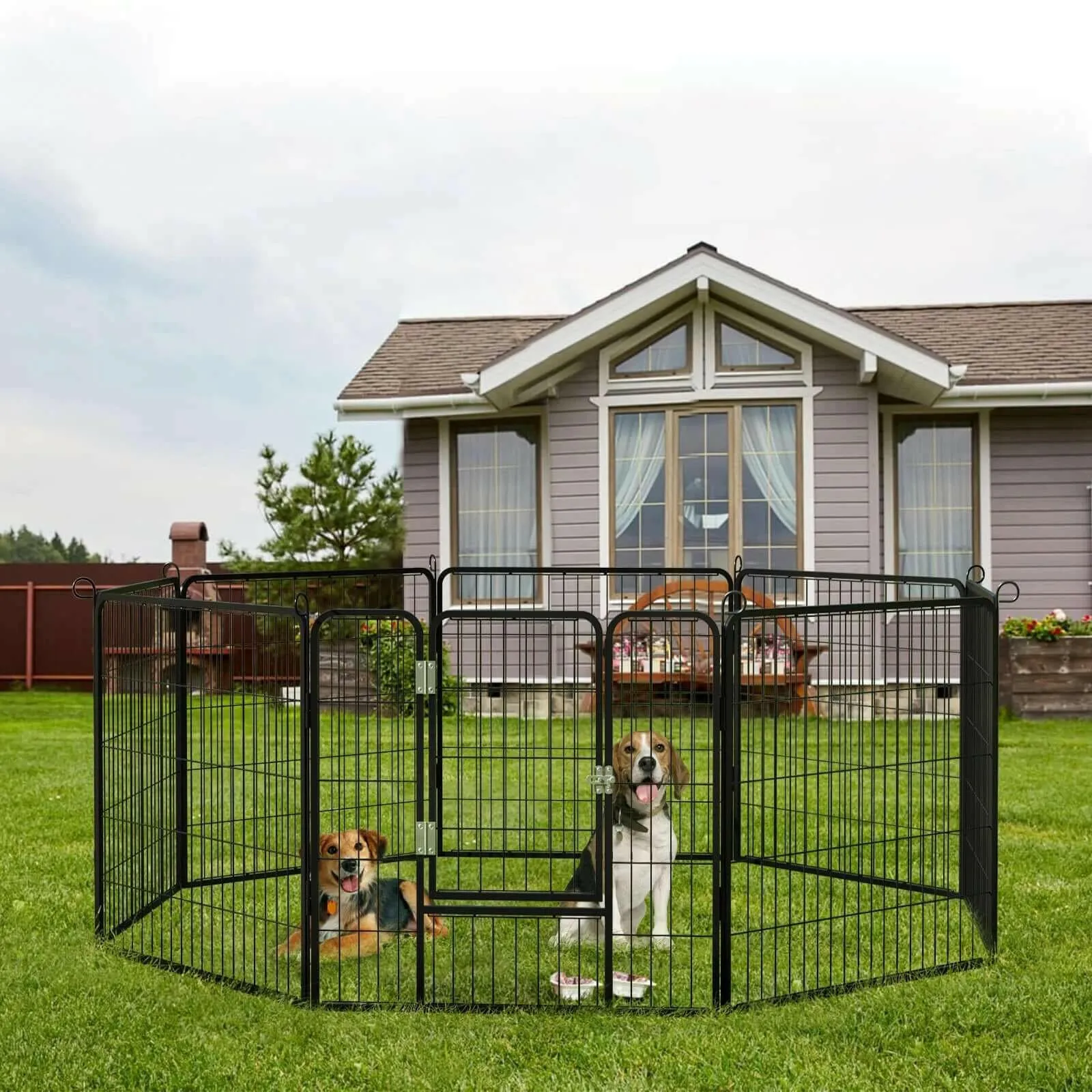 Bold Dog Playpen for Outdoor, 16 Panels 24''/32''/40'' Height Metal Puppy Dog Fence Indoor Outdoor,Pet Exercise Pen for Rv,Camping,Yard