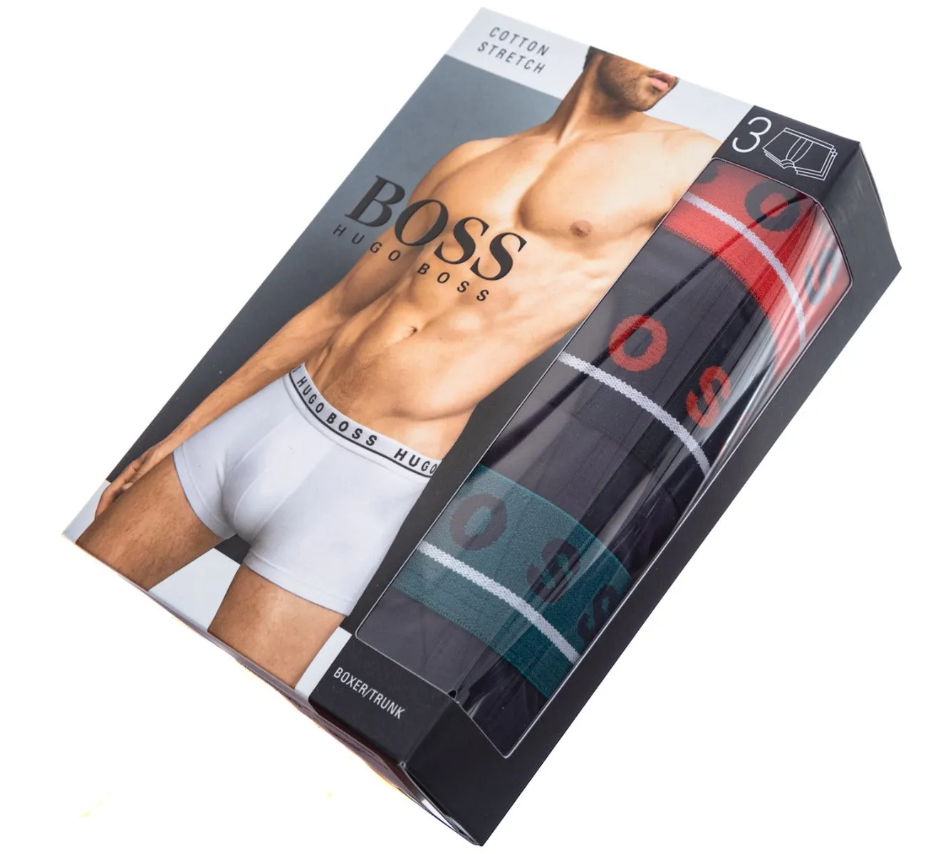 BOSS Trunk 3 Pack Underwear in Orange, Navy & Green