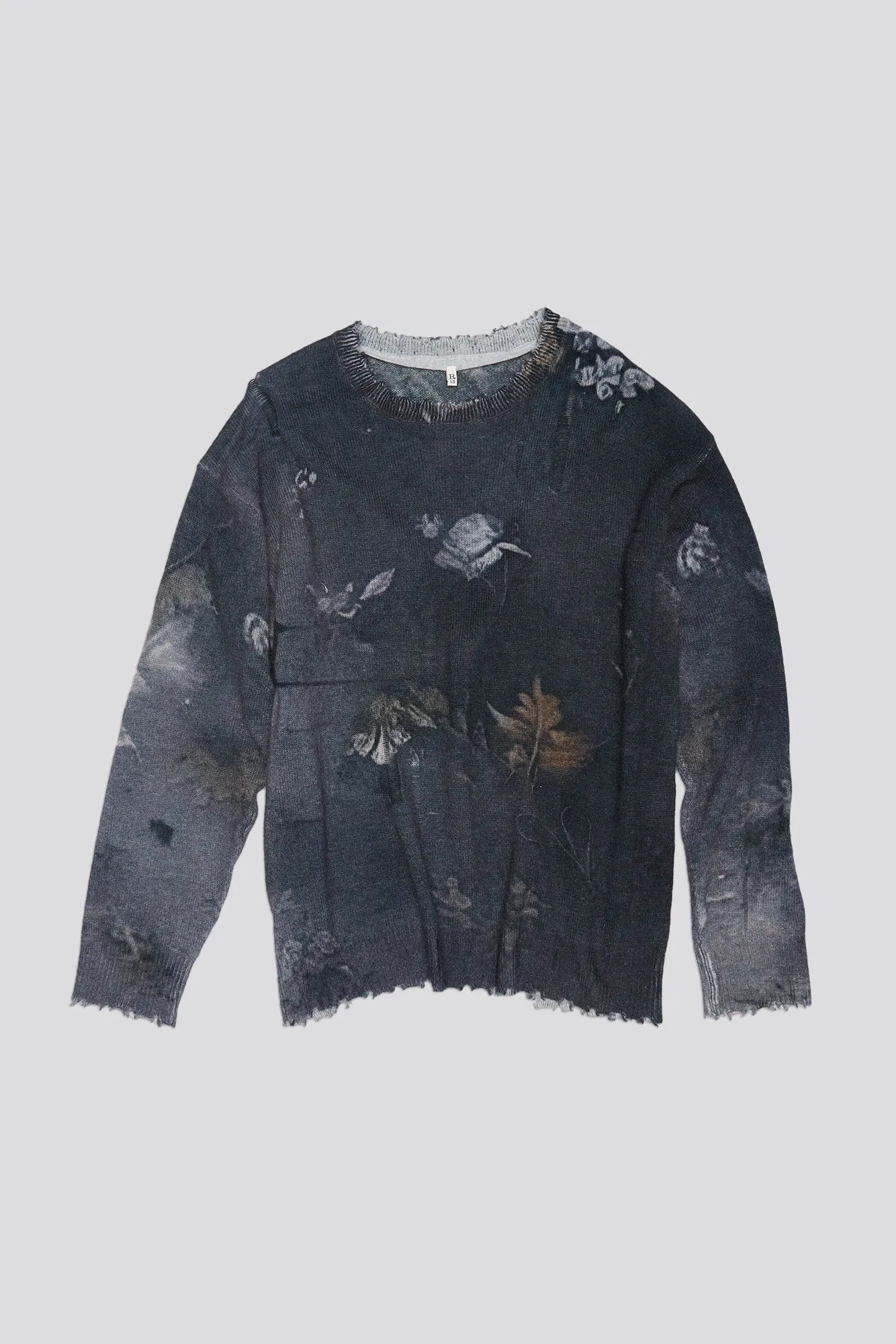 BOYFRIEND SWEATER - BLACK FLORAL