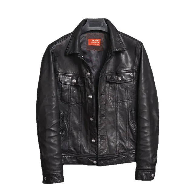 Brix Men's Leather Jacket Sheepskin Coat