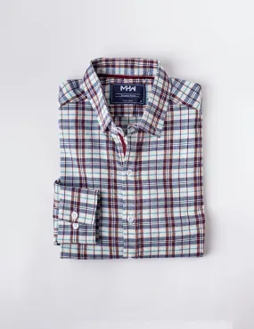 Brown & White Checkered Casual Shirt