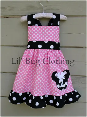 Bubble Gum Pink Minnie Mouse Personalized Jumper Dress